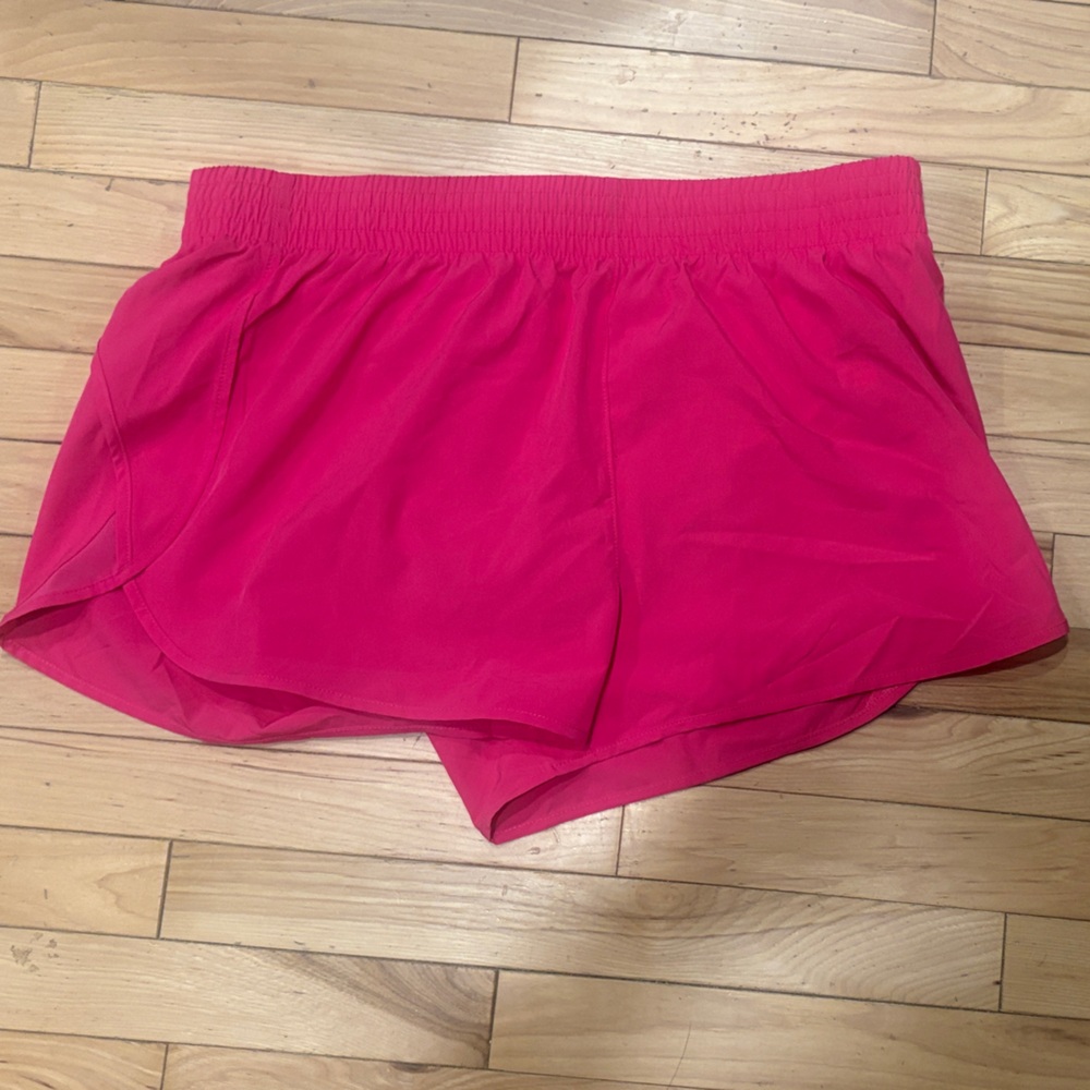Asics Bright Hot Pink Athletic Shorts with Built-in Shorts